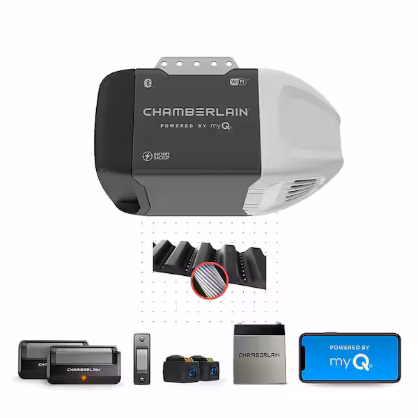 1/2 HP Smart Quiet Belt Drive Garage Door Opener with Battery Backup